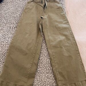 Frank & Oak Olive Wide Leg Pants